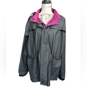 Stearn’s women’s Dry Wear charcoal and deep purple jacket size small